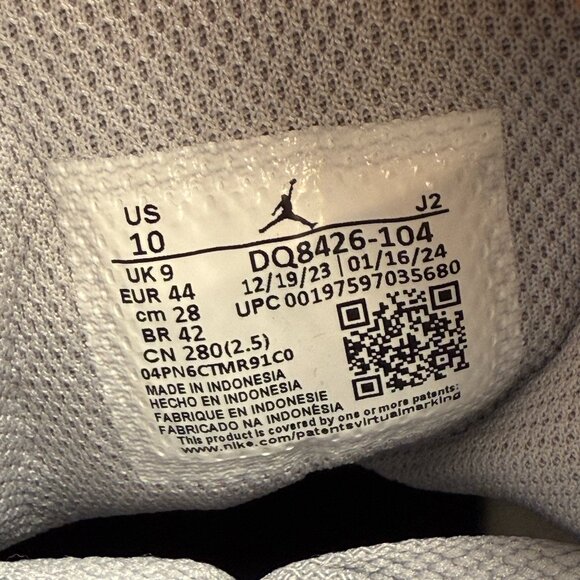 Nike Jordan 1 Mid Wolf Grey Midnight Navy Mens DQ8426-104 VNDS Sz 10 - Picture 7 of 7